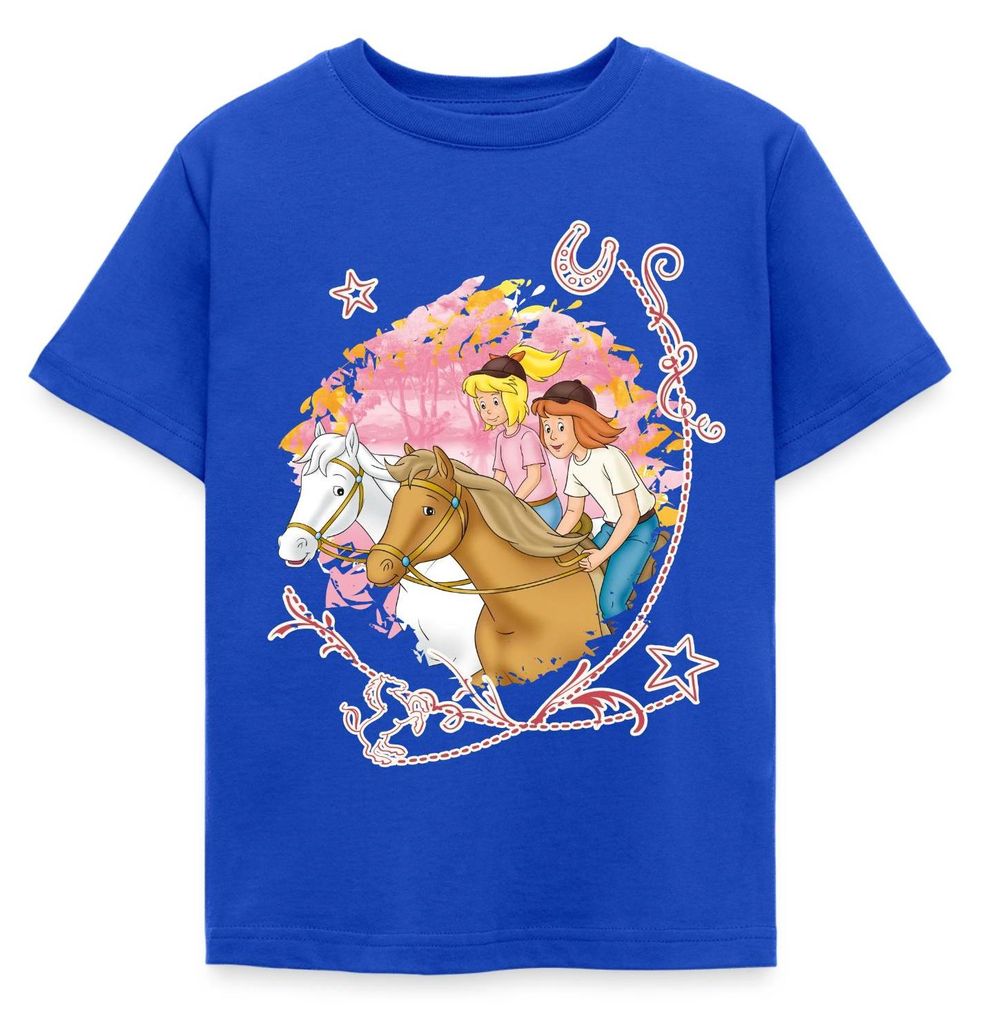 Spreadshirt Bibi Und Tina Wettreiten Im Wald Kinder T-Shirt, 110/116 (5-6 Jahre), Royalblau