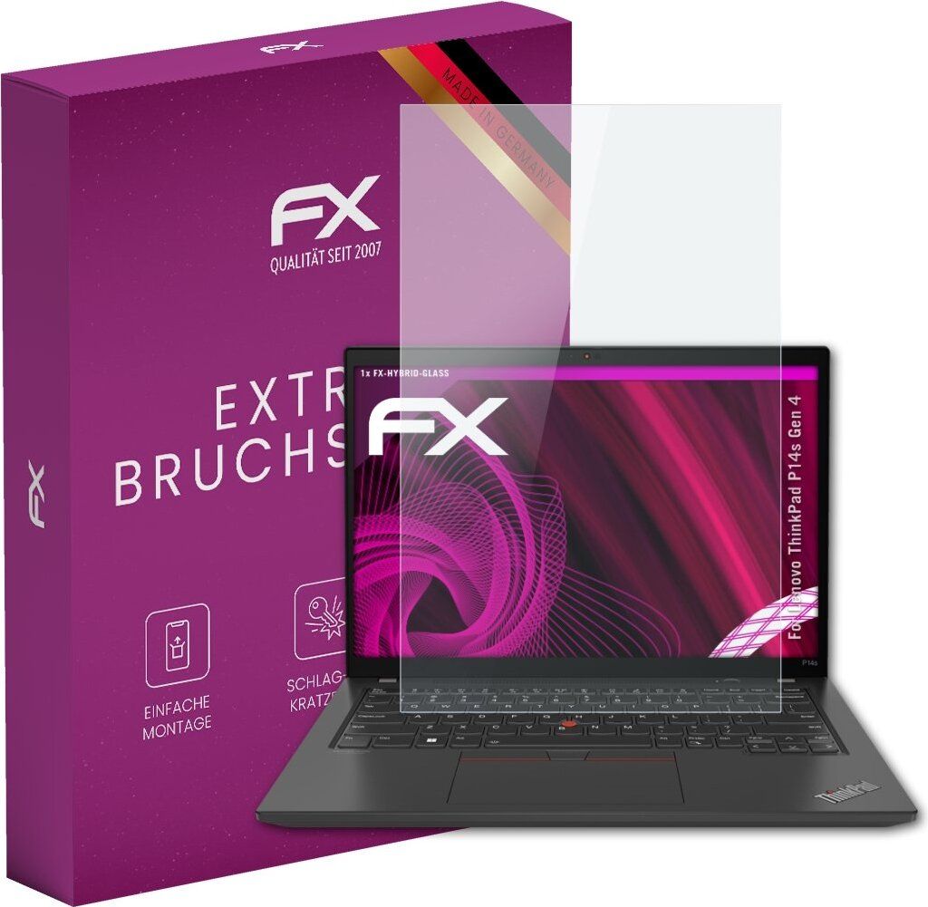 atFoliX FX-Hybrid-Glass Displayfolie kompatibel mit Lenovo ThinkPad P14s (Gen 4) Glasfolie