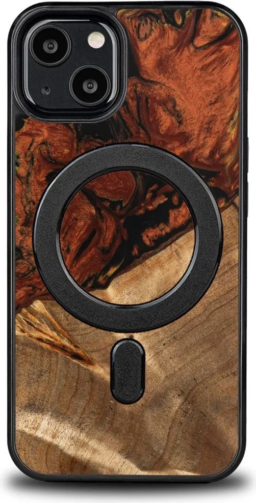 Cover iPhone 13 MagSafe Legno Fuoco Bewood Unique - Protezione Totale