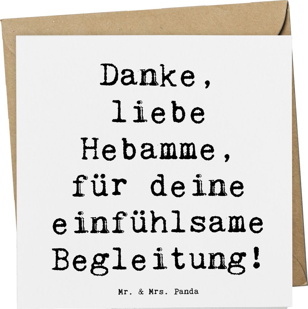 Mr. & Mrs. Panda doppelkarte Spruch Liebe Hebamme - Weiß - Geschenk, Unterstützung, Grußkarte, unermüdlicher Einsatz, Klappkarte, anlasskarte, ...
