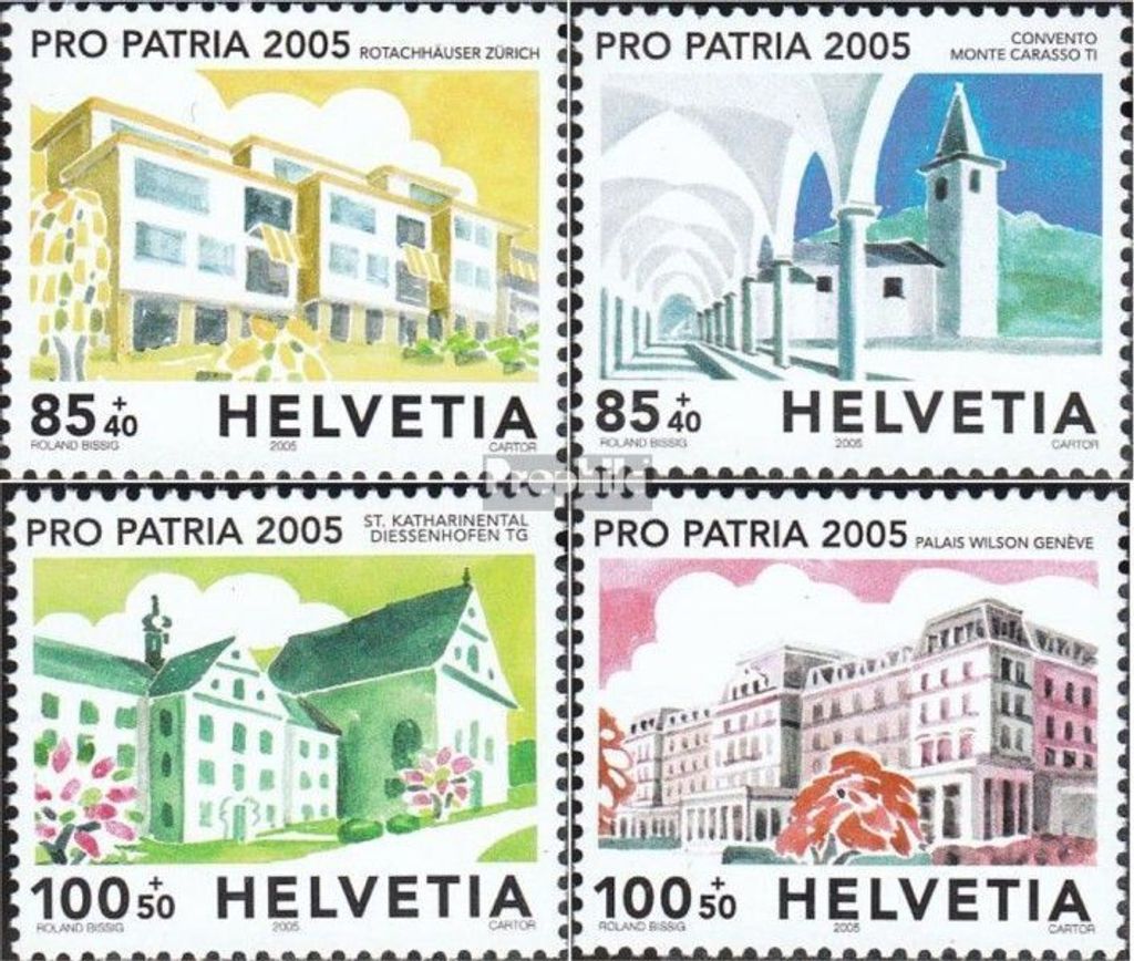 Briefmarken Schweiz 2005 Mi 1918-1921 (kompl.Ausg.) gestempelt Baudenkmäler