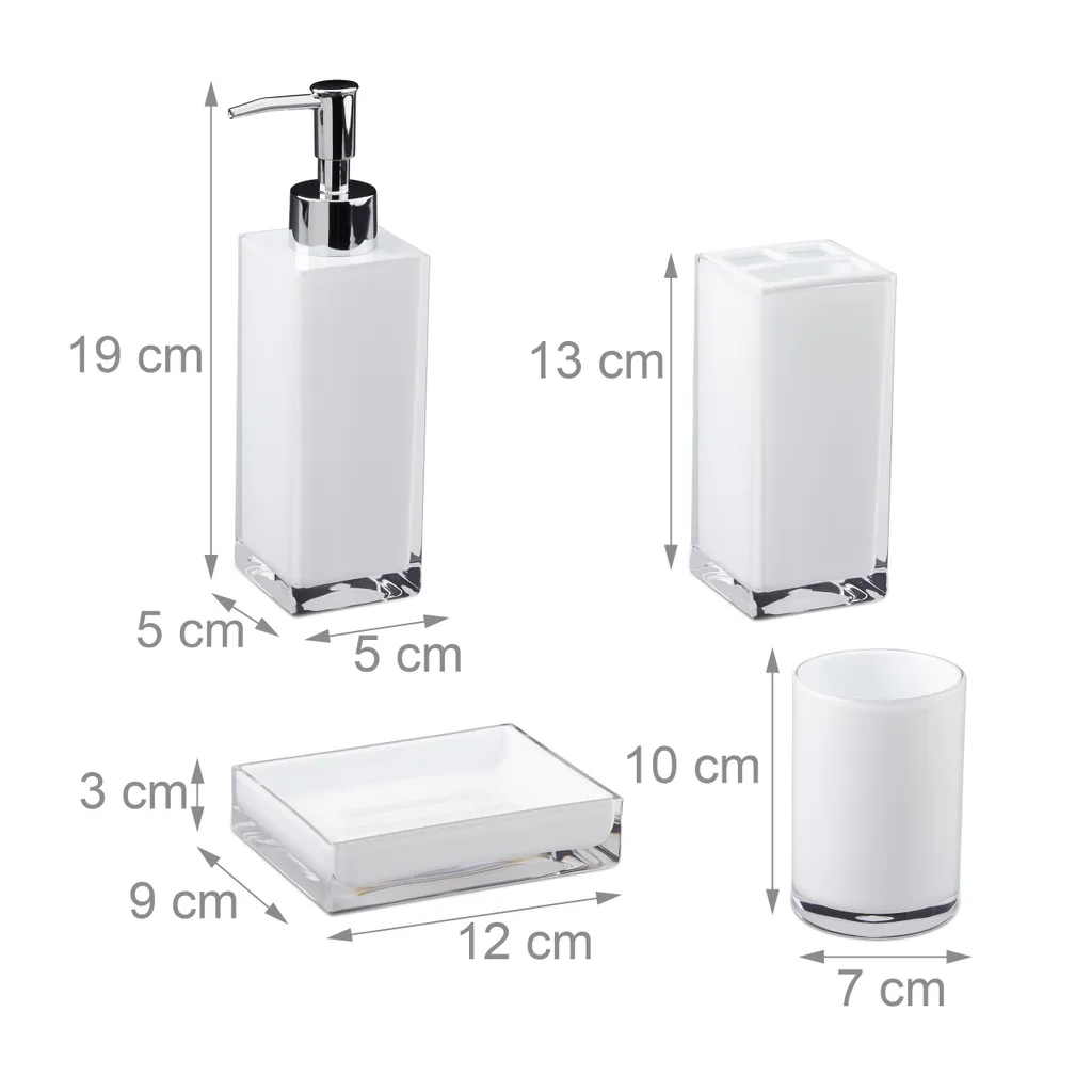 Ensemble accessoires de salle de bain complet 4 éléments design moderne - 4