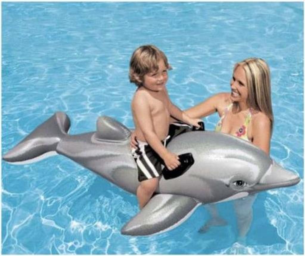 INTEX Materac Plażowy Delfin, 175 cm, Szary i Czarny, Dla Zdjęcie produktu 