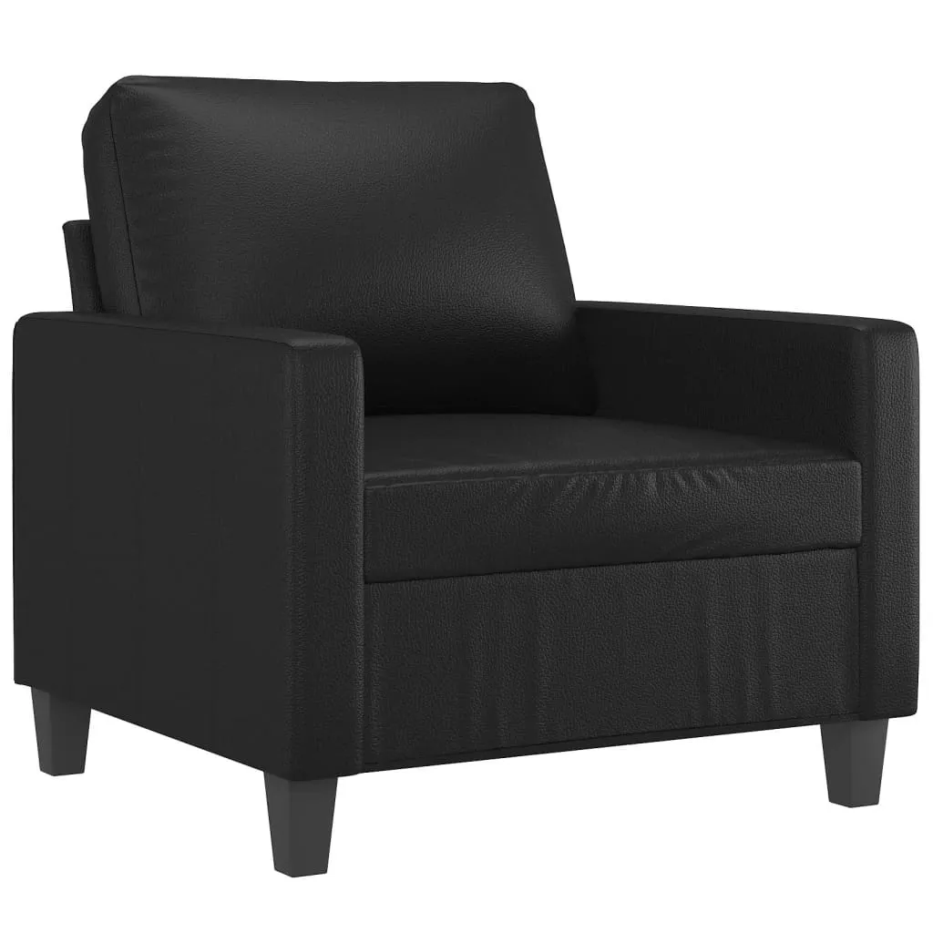 Poltrona Nera vidaXL 60 cm Pelle Sintetica - Struttura in Metallo
