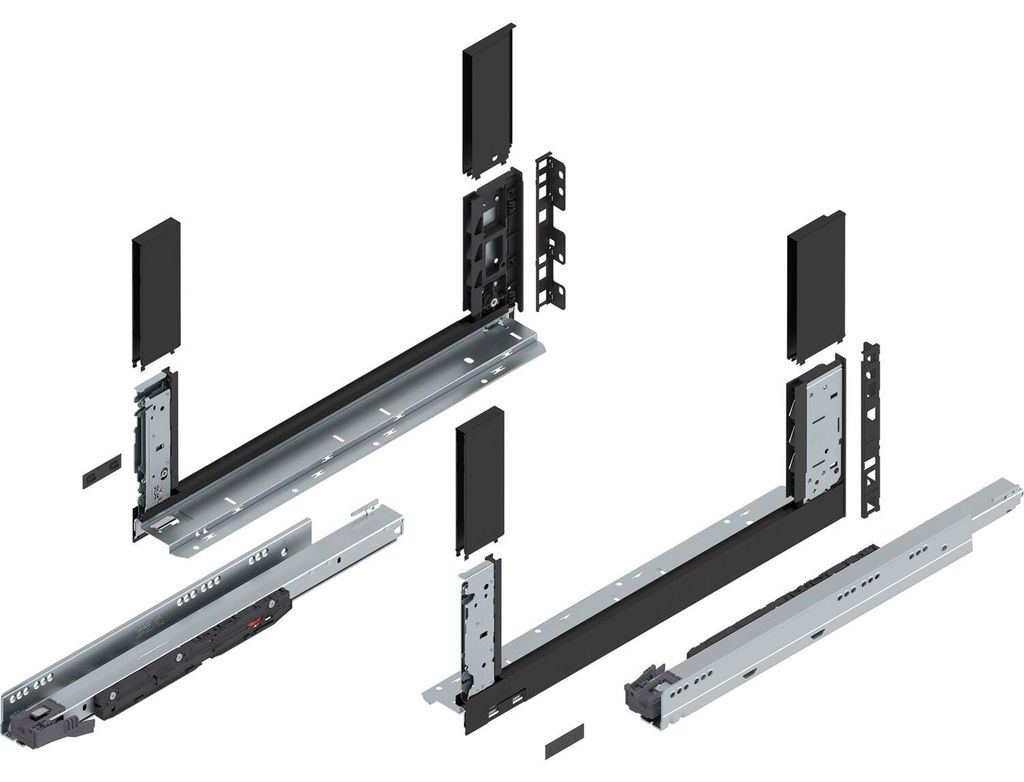 BLUM LEGRABOX free SET Höhe C, BLUMOTION S, 70Kg, NL 500, Carbonschwarz