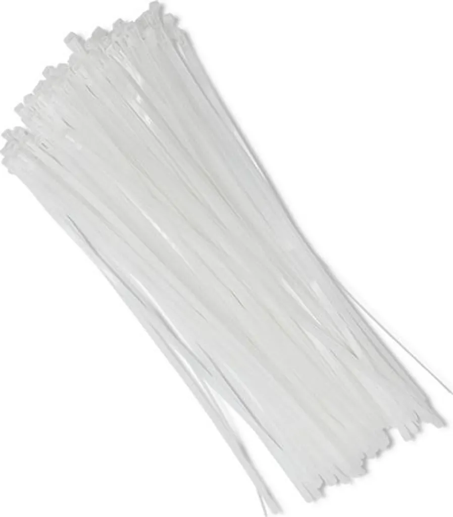 Qoltec Colliers de Serrage Réutilisables 7,2 x 450 mm Nylon 66 Blanc - 5