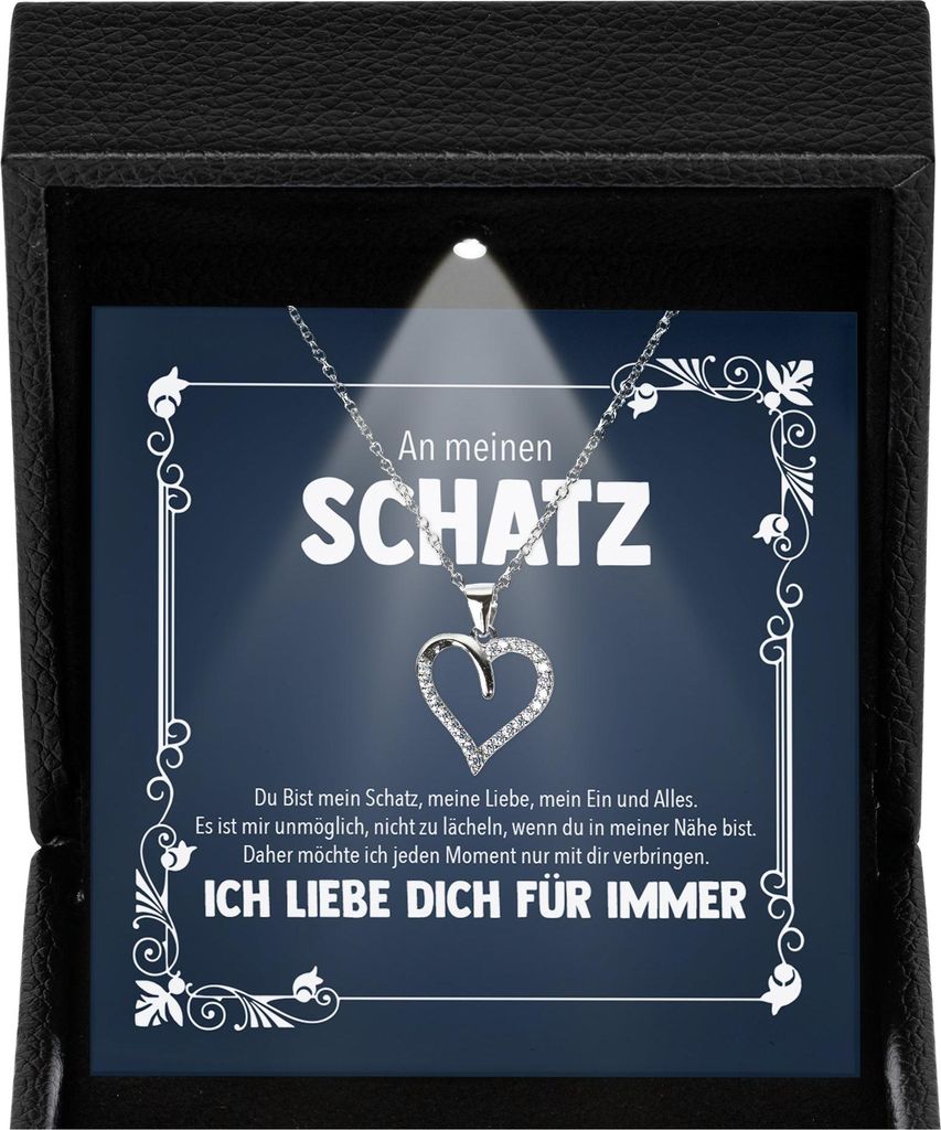 22Feels Ich Liebe Dich Geschenk Frauen Schmuck - Silber 925/000 Herz Halskette - Damen Hochzeitstag Ehefrau Schatz Valentinstag für Sie Jahrestag ...