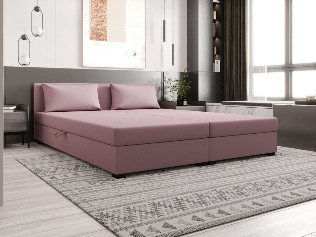 Kontinentales Doppelbett 140x200 ROSIE 14 - rosa
