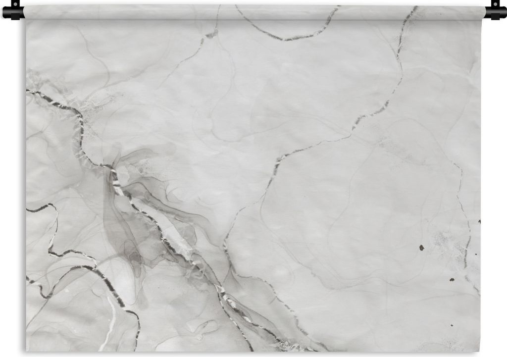MuchoWow Wandteppich Wandbehang Marmor - Weiß - Linie 150x112.50 cm Tapisserie Dekoration Wandtuch - Wanddecke - Wandteppiche