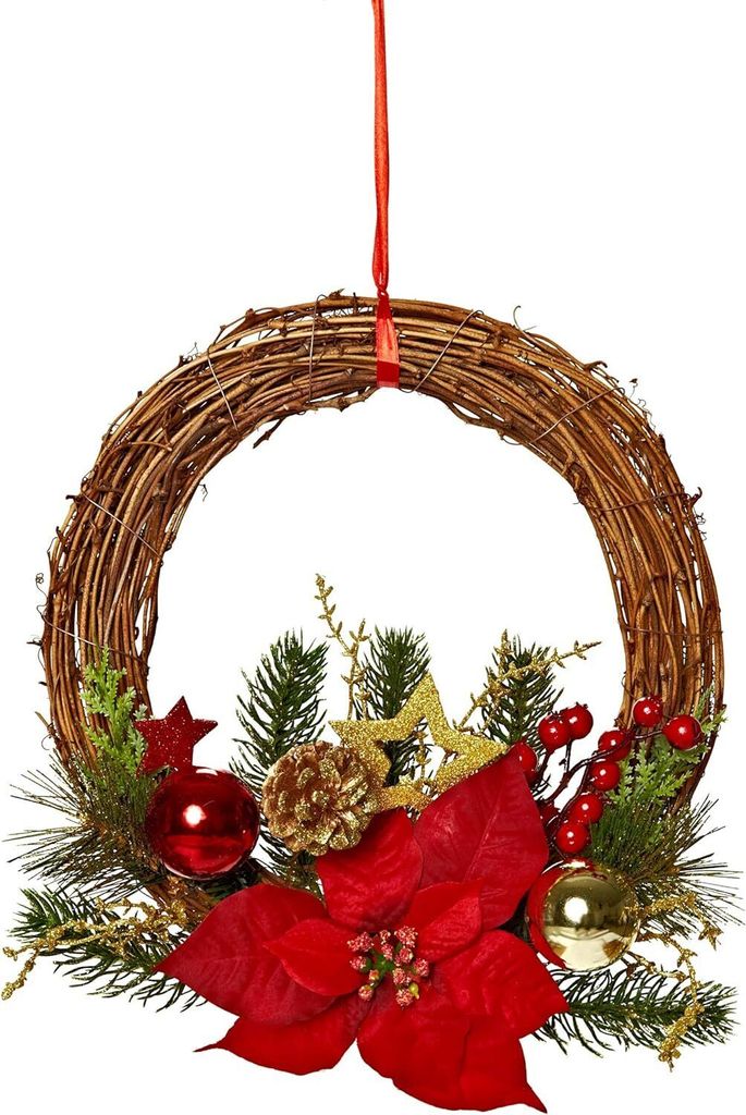 Türkranz - Weihnachtskranz - Weihnachtsdekoration - Rot, Produktbild 