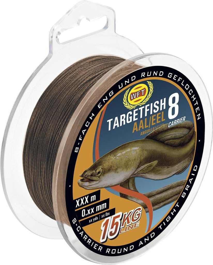 WFT Schnur Targetfish 8 Aal Brown Länge 2000m ø 0,14mm