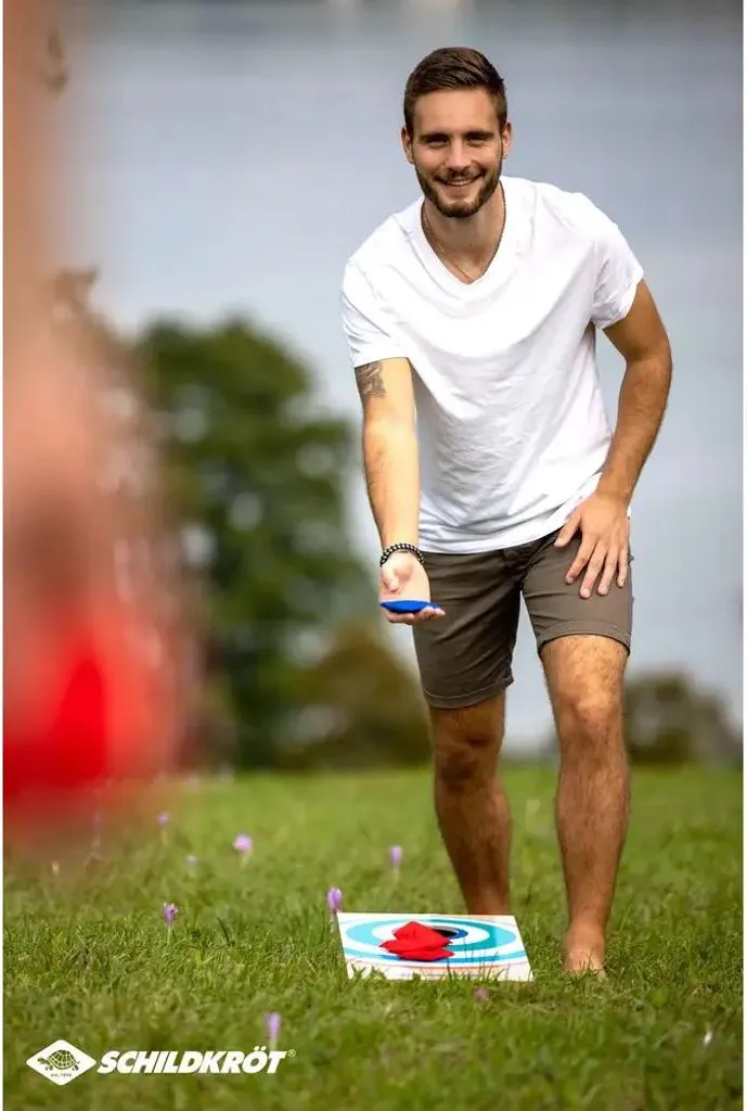 Cornhole Set en Bois MDF Robuste - Jeu de Précision avec 8 Sacs de Lancer - 5