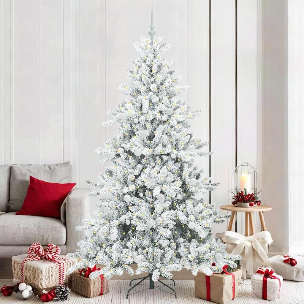 (Robust Möbel)Künstlicher klappbarer Weihnachtsbaum - CLORIS - Tannenbaum - Weiß 210cm PVC und Stahl Promotion299386 - Künstliche Weihnacht...