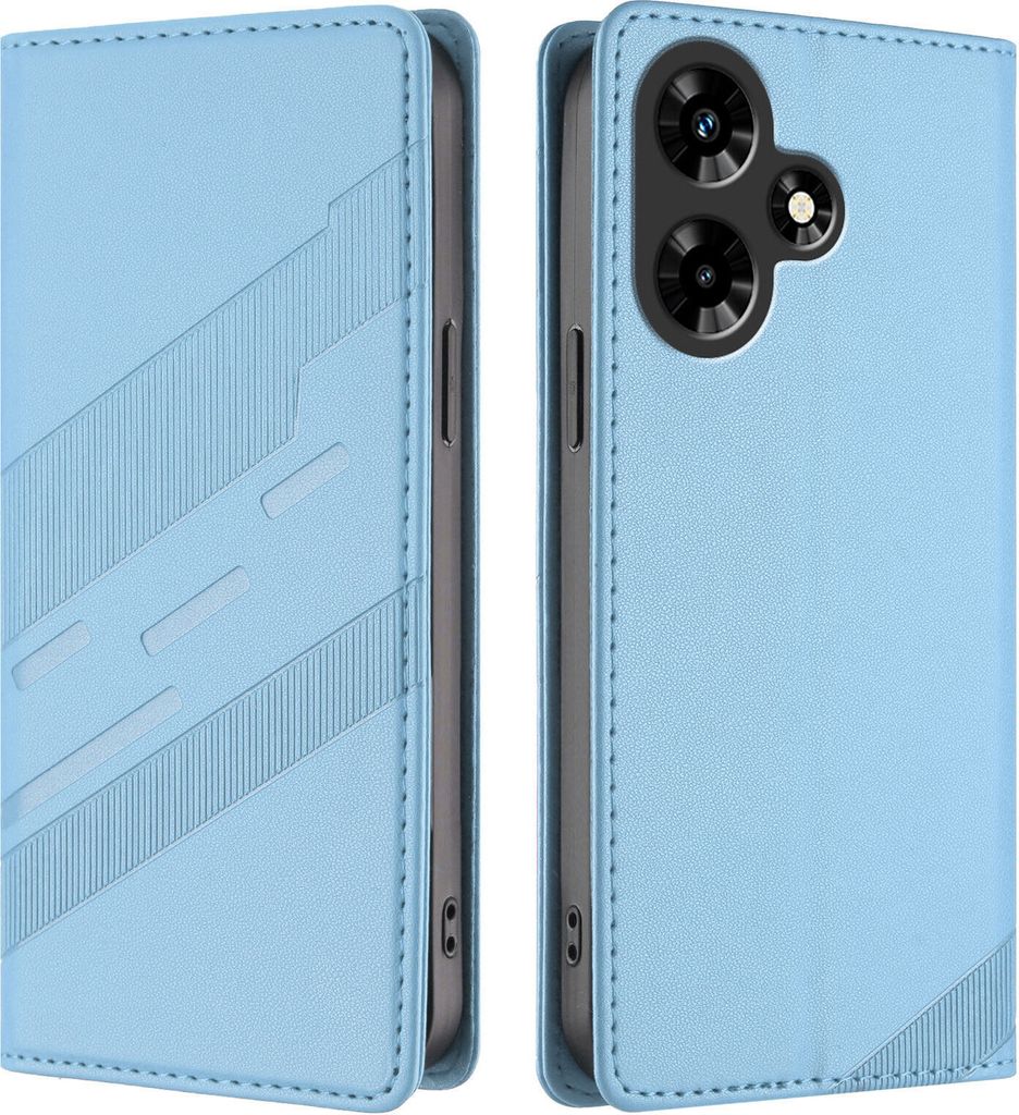 Hülle für Infinix Hot 30i, Kunstleder Brieftaschen Handyhülle mit Kartenfach und Standfunktion Hellblau