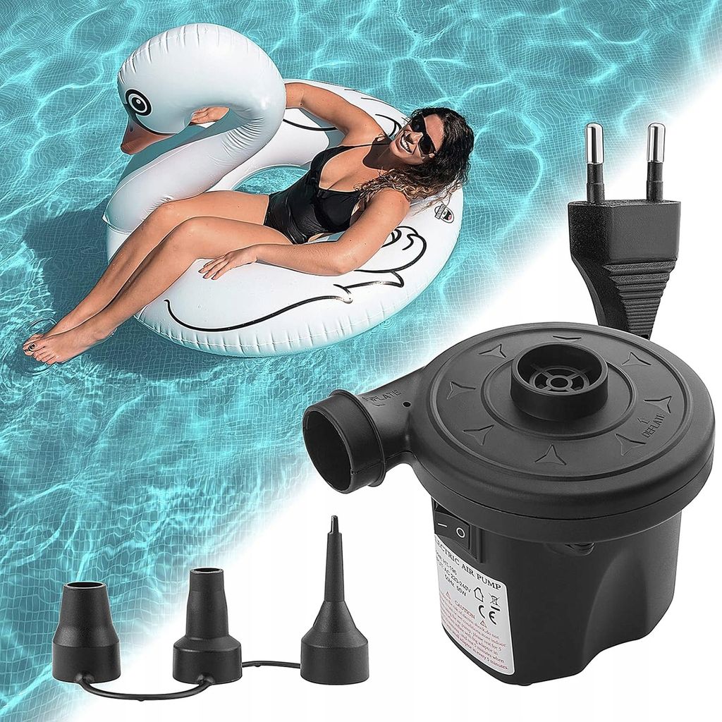 Elektrická pumpa 2v1 na matrace lopty a bazény 55 W čierna Obrázok produktu 