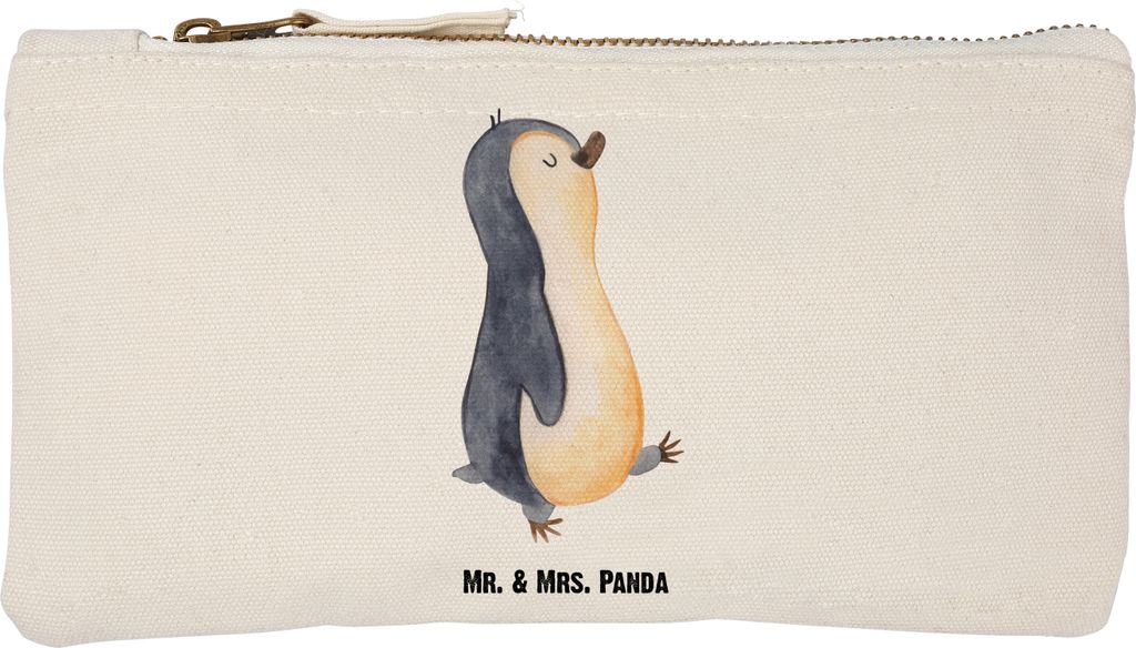 Mr. & Mrs. Panda Kosmetiktasche Pinguin marschieren Größe S Klein - Weiß - Geschenk, Familie, Langschläfer, aufbewahrungstasche, Pinguine, Pouc...
