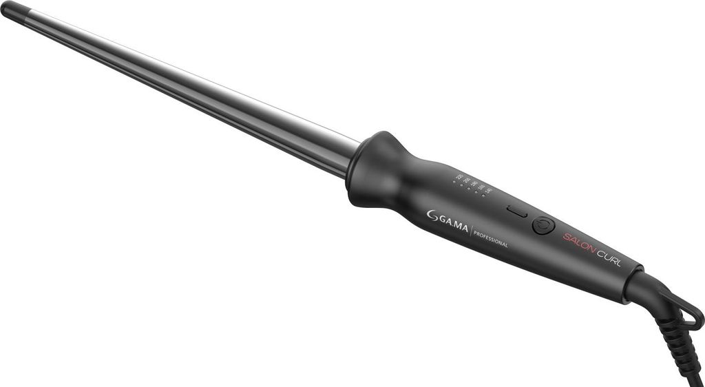 GA.MA Konischer Lockenstab PC5007 Schwarz und Silber 1-2cm 140-220°C Keramik