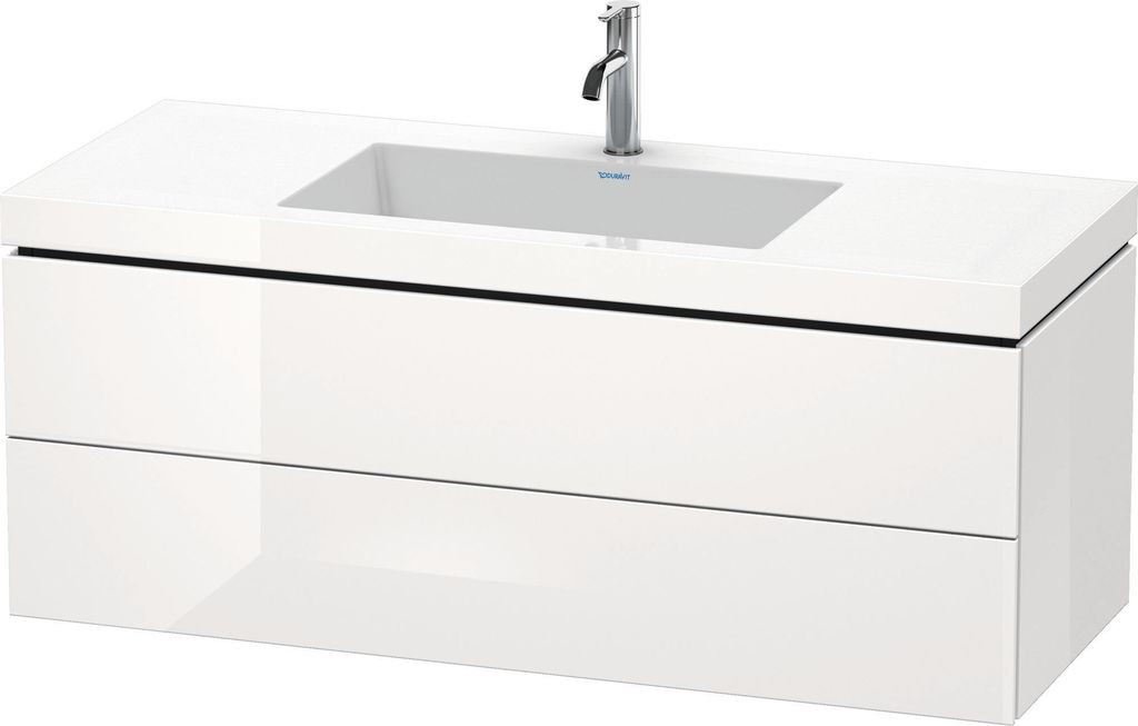 Duravit L-Cube c-bonded Set wandhängend, 2 Schubkästen, ohne Überlauf, 1 Hahnloch, 1200x500x480mm, LC6929O2222