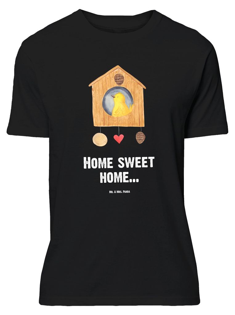 Mr. & Mrs. Panda Größe M T-Shirt Vogelhaus Home - Schwarz - Geschenk, Umzug, Haus, Lustige Sprüche, mit Spruch, Herren, Tshirt, Sweet, Vogel, Shirt