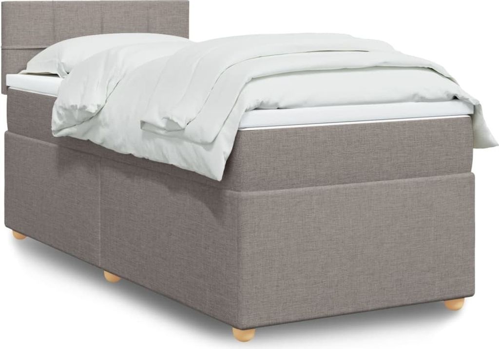 Maison Exclusive - Boxspringbett mit Matratze Taupe 90x200 cm Stoff