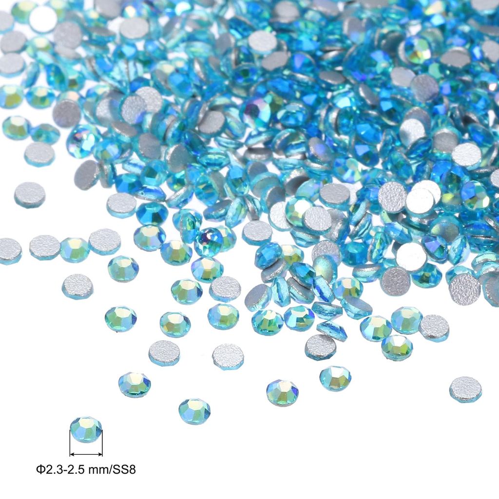 SS8 1440 Stš¹ck Strasssteine, Glitzersteine zum Basteln und Rhinestones, fš¹r Basteln, Kostš¹me, Make-Up£šAB Hellblau£