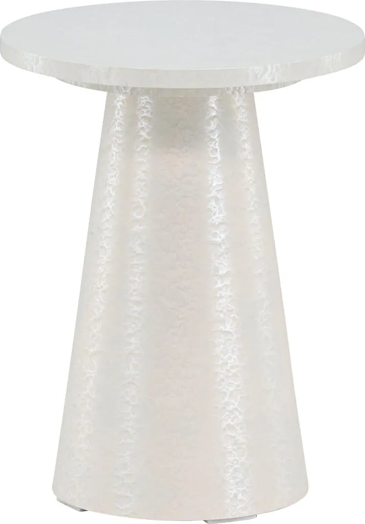 Lanzo Table d'Appoint Blanche Brillante - Bout de Canapé Design Chic