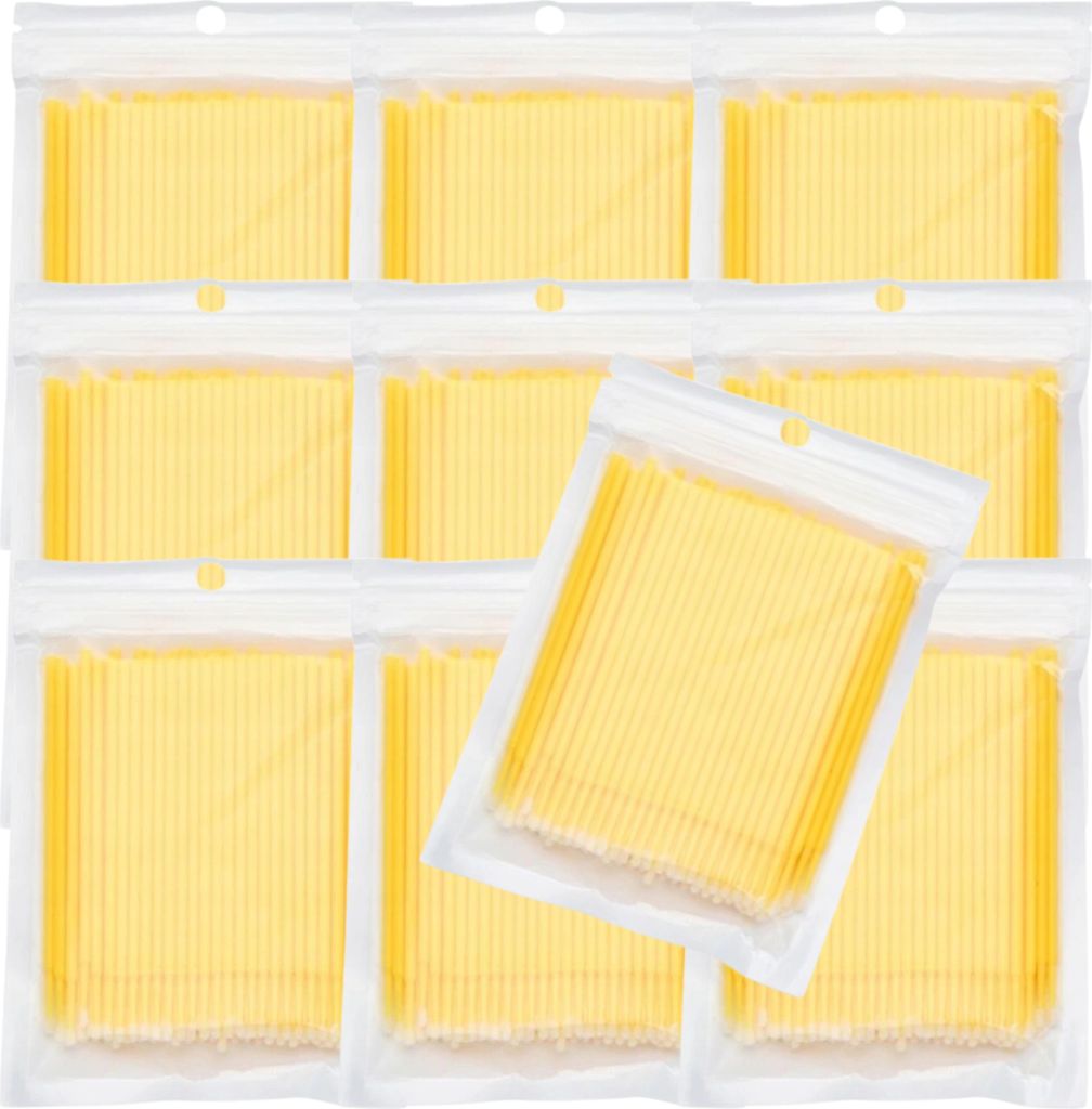 Einweg-Wimpernapplikatoren Fiberless Microbrush Gelb 1000 Stück.