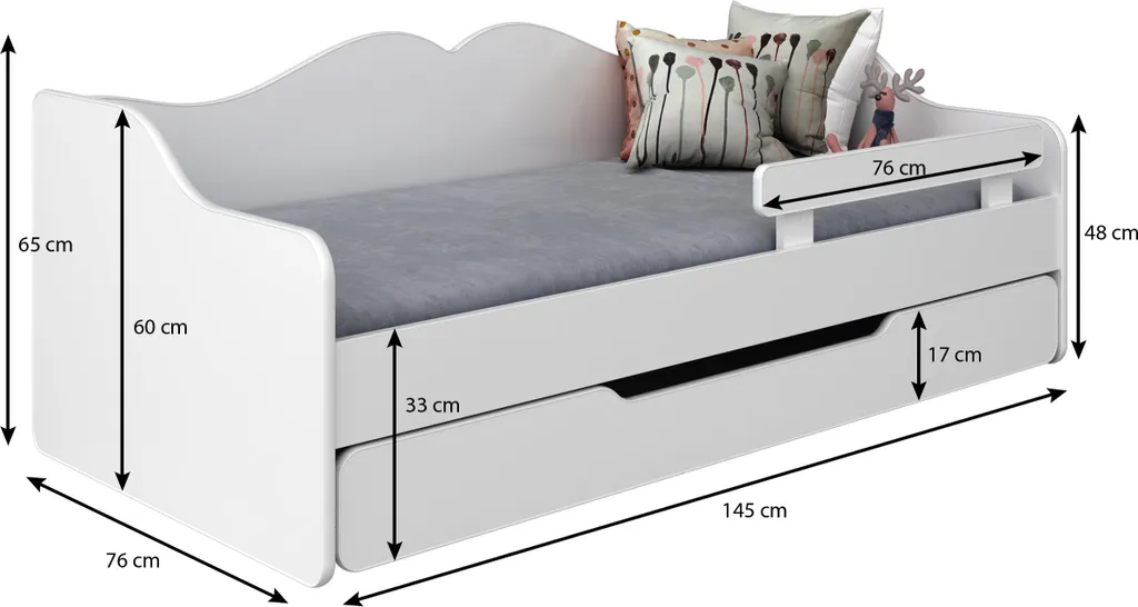 Grand lit bébé BELLA 140x70 blanc - Solution couchage de 0 à 5 ans - 7