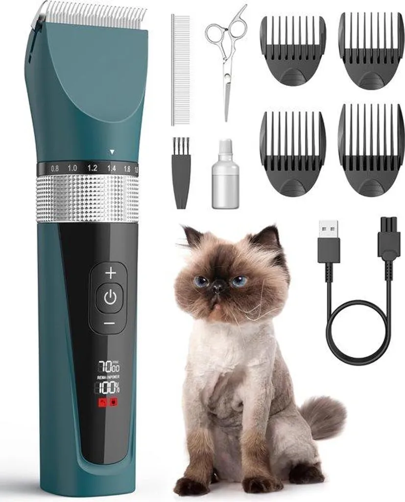 Tondeuse pour chat sans fil idéale poils longs avec 5 modes de puissance
