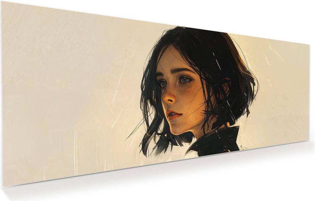 Glasbild 125x50cm in XXL für Wohnzimmer, Schlafzimmer Motiv Porträt junge Frau