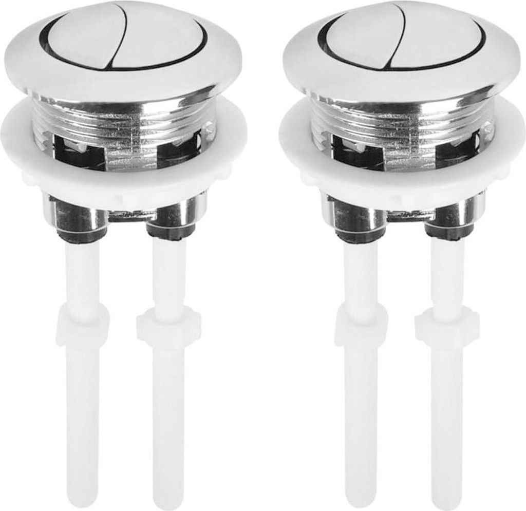 2er-Pack universelle Druckknöpfe für Toilettenspülkästen – 38 mm – Doppelspülung – Pop-up-Knopf – Standard-Doppelspülungsknopf