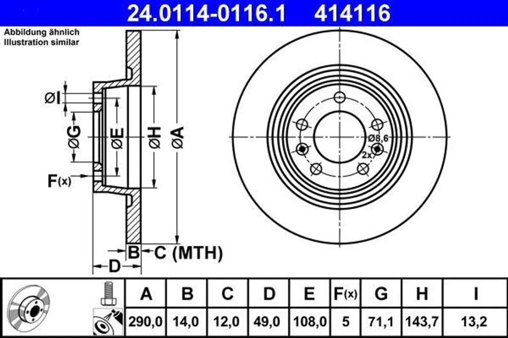 Disque de frein anti-vibration pour Jumpy et Expert - Réf OE 424923