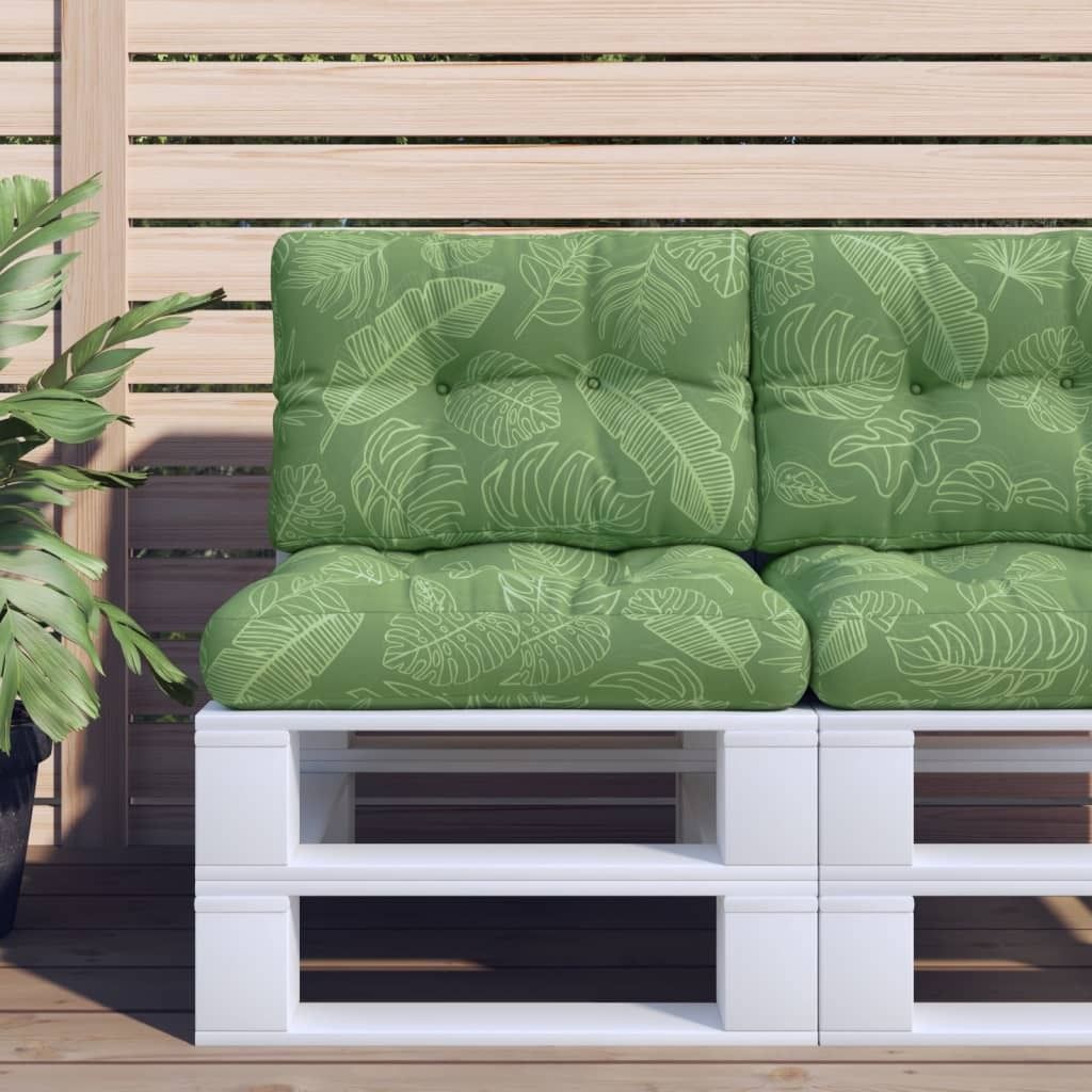 The Living Store Palettenkissen Blattmuster 60x40x12 cm Stoff