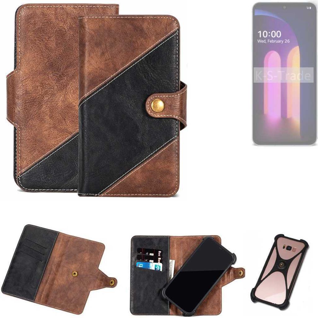 K-S-Trade Handyhülle Schutzhülle Bookstyle Case kompatibel mit LG Electronics V60 ThinQ 5G Klapphülle Cover Hülle Schutztasche 1x