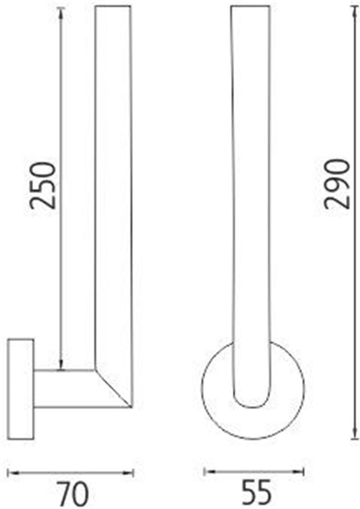 Nimco Toilettenpapierhalter Ersatz lang Edelstahl - ohne Bohren Unix schwarz UNC-13055S-90