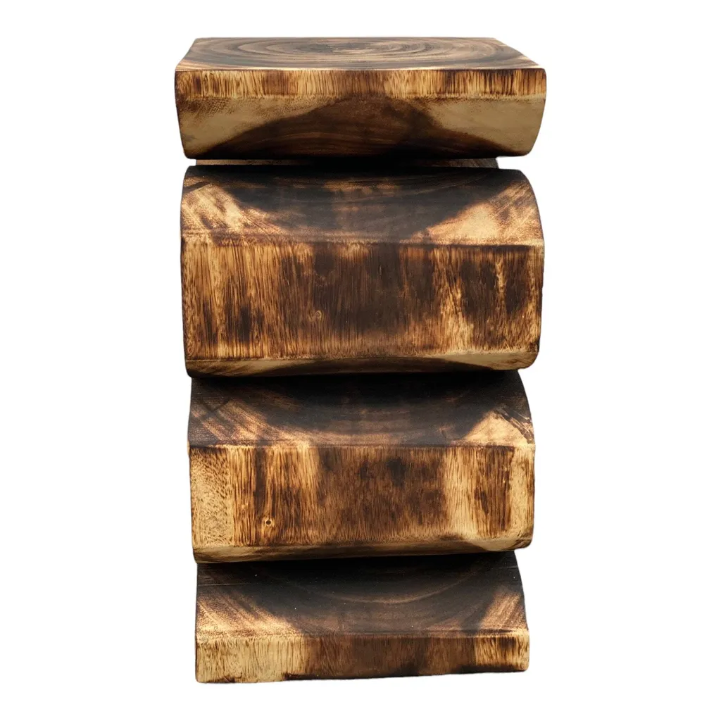 Tabouret à fleurs en bois massif - Tablette décorative suar sculpté