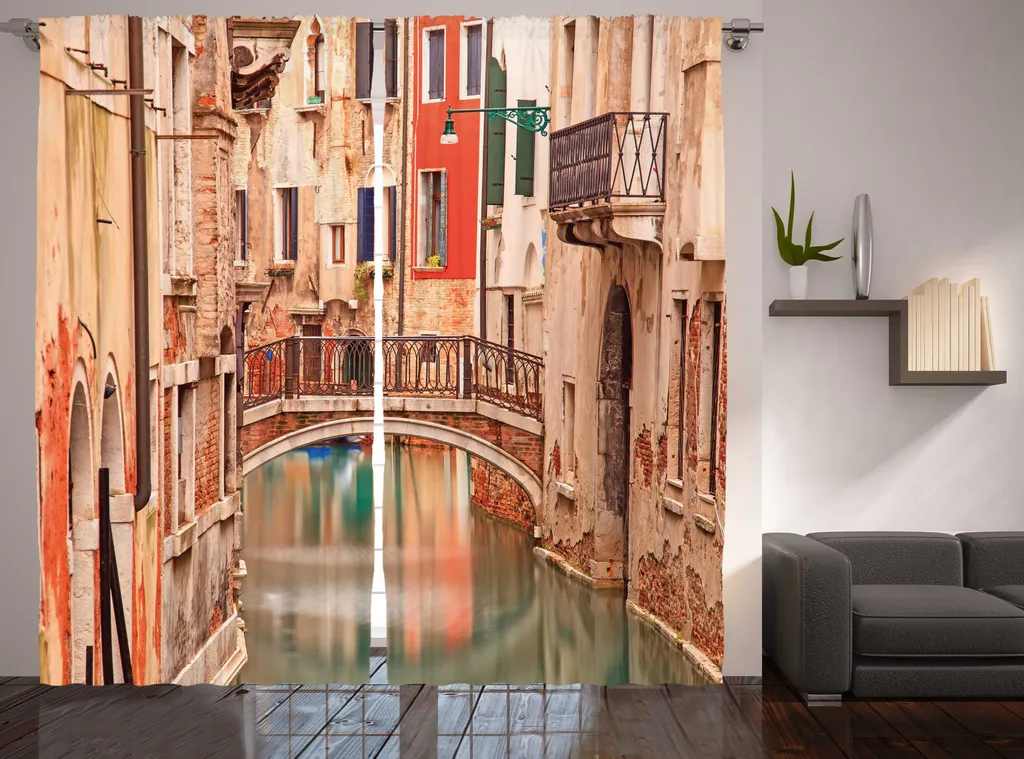 Rideau de grande largeur 280x225 cm pour décoration italienne de chambre