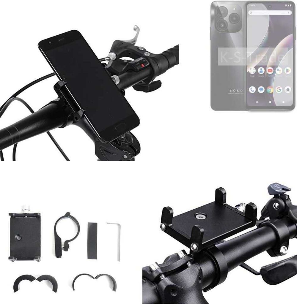 K-S-Trade Handyhalterung für das Fahrrad kompatibel mit BLU Bold K10 Halter Lenkstange Fahrradhalterung Motorrad Bike Mount Befestigung Smartphone