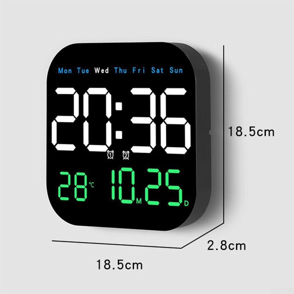 Multifunktionale LED-Wanduhr, Fernbedienung, Timing, Produktbild 2
