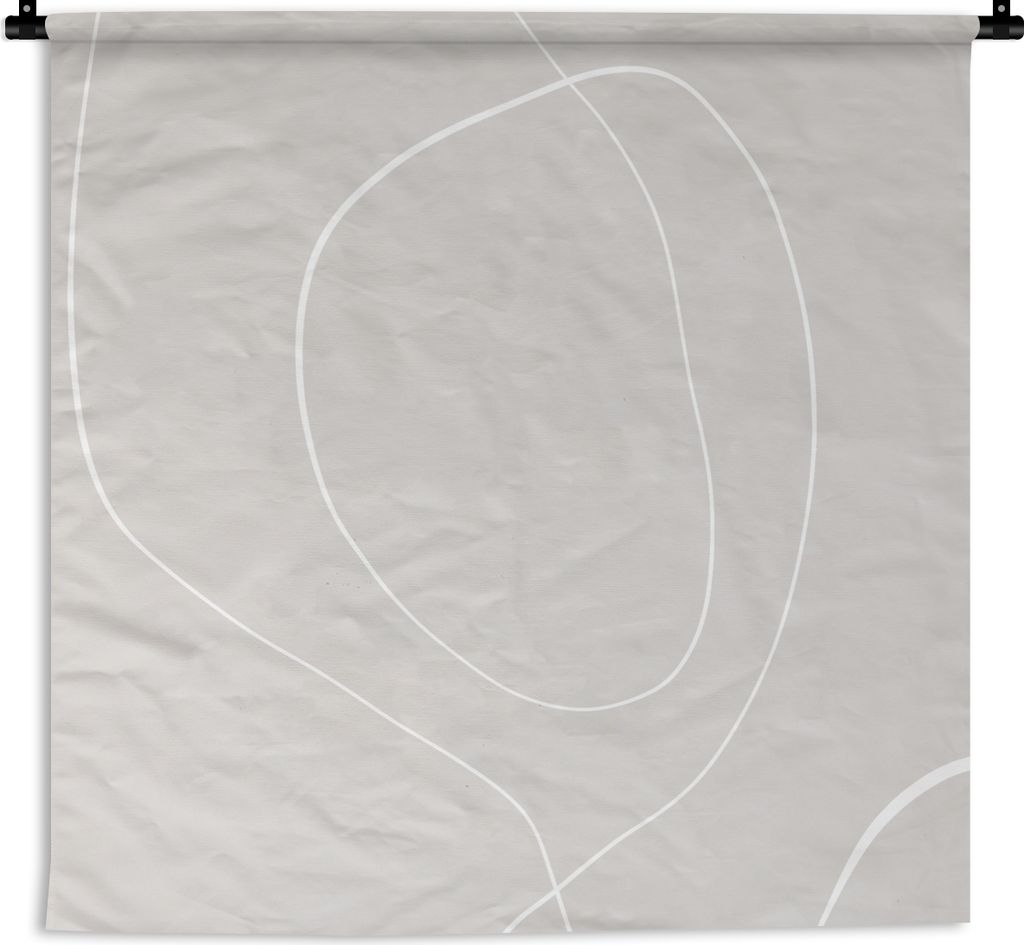 MuchoWow Wandteppich Wandbehang Linienkunst - Abstrakt - Pastell 150x150 cm Tapisserie Dekoration Wandtuch - Wohnaccessoires - Modernes