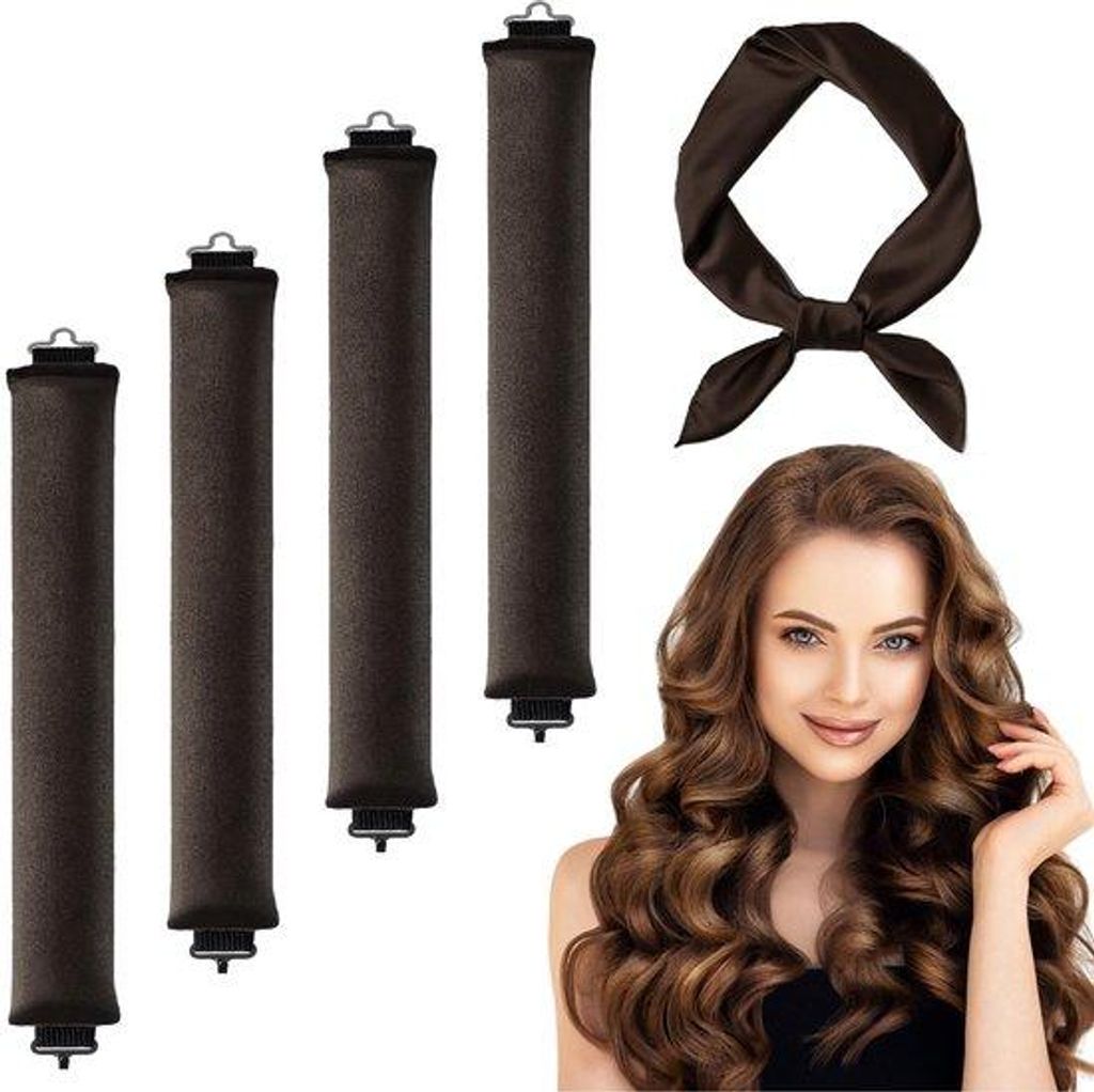 Set mit 4 hitzefreien Lockenwicklern für voluminöse Locken ohne Hitze
