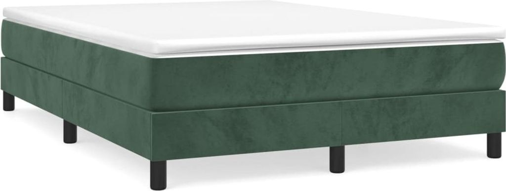 Boxspringbett mit Matratze Dunkelgrün 140x200 cm Samt
