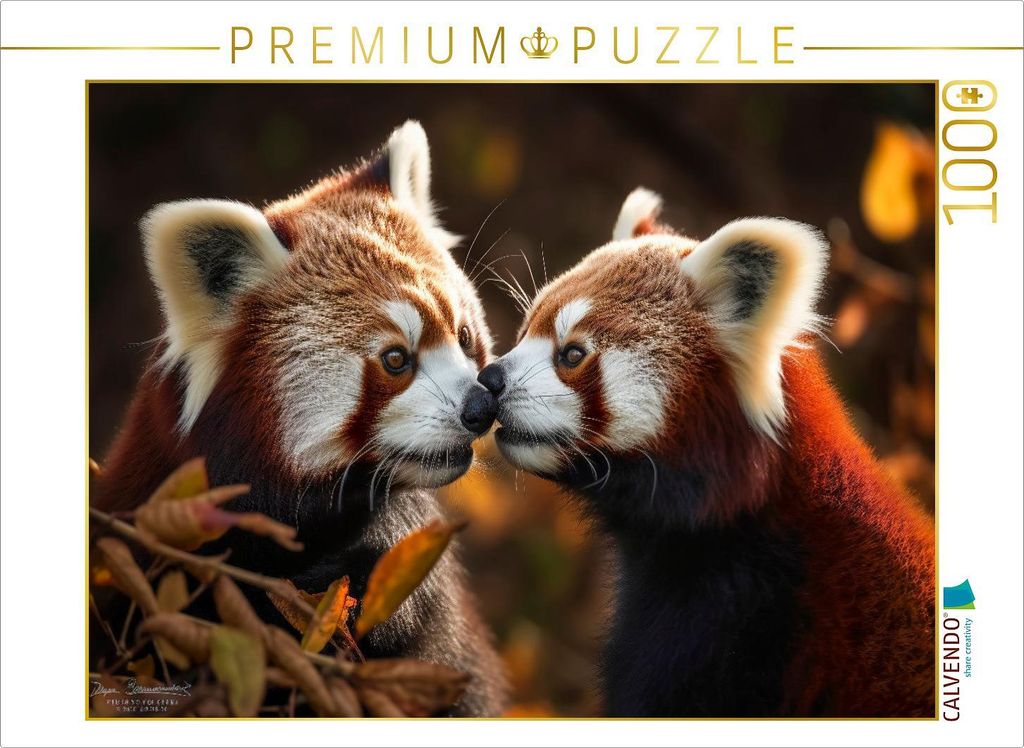 CALVENDO Puzzle Roter Panda - schmusen | 1000 Teile Produktbild 