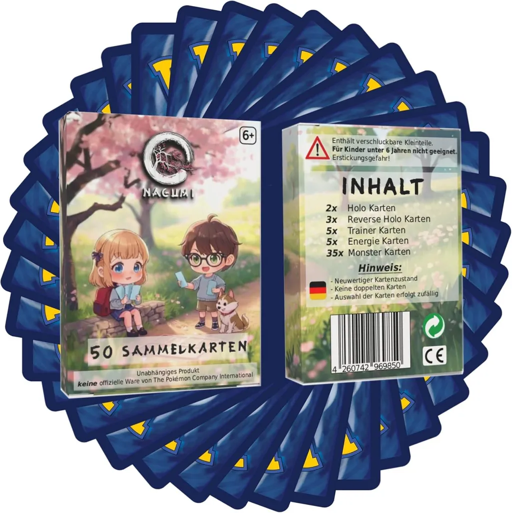 Boîte Mystery de 50 Cartes Pokémon Originales - Coffret Cadeau Allemand