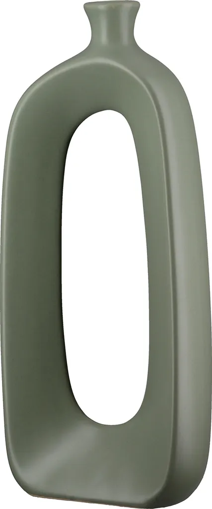 Vase à trou Gilde Stratos en céramique verte L14 x H32,5 cm 59034