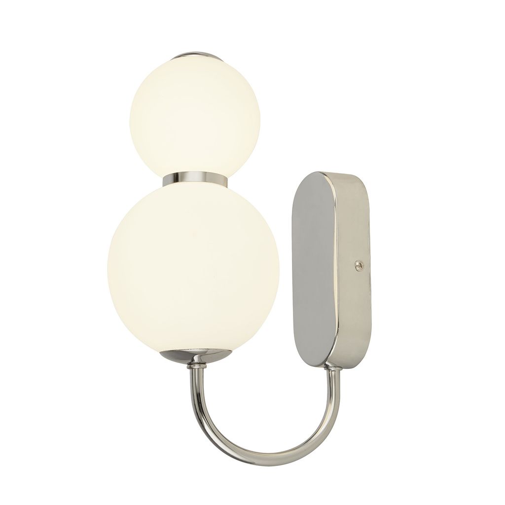 APPLIQUE SNOWBALL 2-flammig, chrom mit opal GLASS SHADES Image du produit 