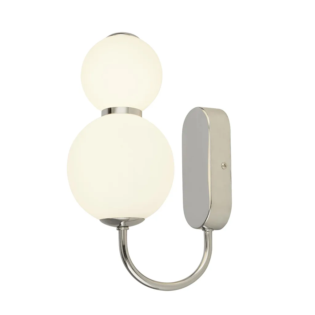 Snowball Applique 2 Luci Cromo e Vetro Opale | Illuminazione Design