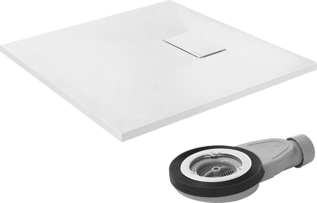 LuxeBath Duschwanne 80x80cm Weiß Extra flache SMC Produktbild 