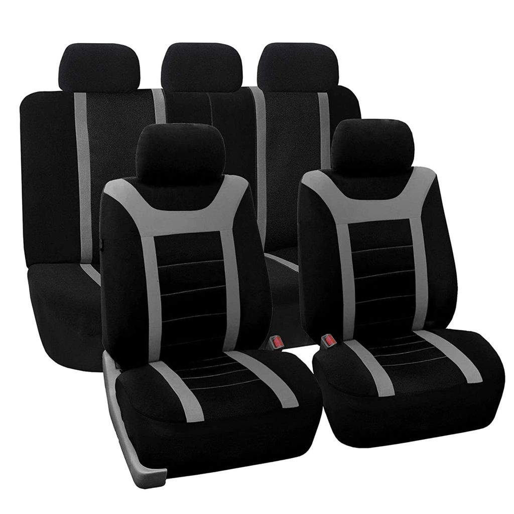 Schwarz-graue Dreiecke Sitzbezüge für PEUGEOT 508 Autositzbezug VORNE 