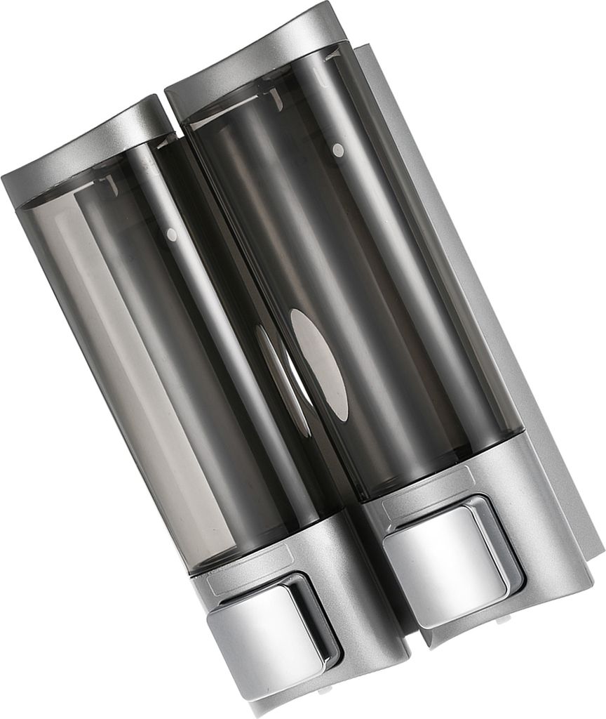 Manueller Handseifenspender zur Wandmontage, Doppel-Spender fuer Fluessigshampoo und Duschgel, Handreiniger, Badezimmerlotionspender fuer Badezimme...